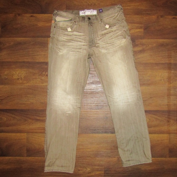 Akoo Other - Akoo Brand Jeans Brown Cream Tan Sz 36 Denim